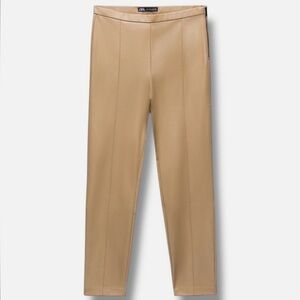 Stylish Tan Faux Leather Leggings